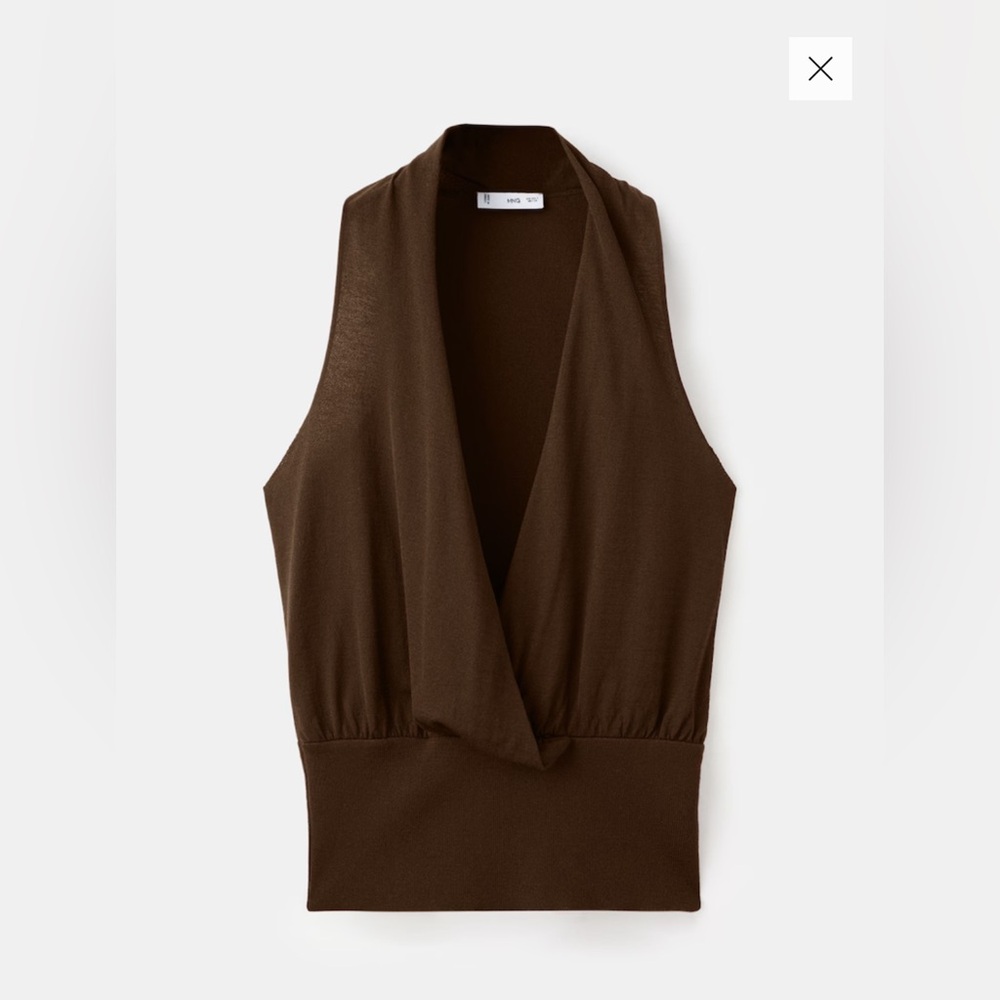 Mango V-neck Knitted Top - Picture 6 of 8